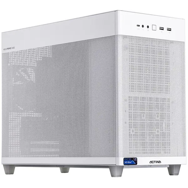 Actina Sistem Desktop PC Actina 5901443430599, AMD Ryzen 7 8700F, 32 GB RAM, 1 TB SSD, AMD Radeon RX 9070 XT, Mini Tower, Alb