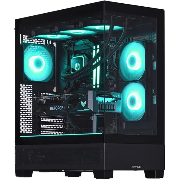 Actina Sistem Desktop PC Actina KOMACNGIP0312, AMD Ryzen 9 9900X3D, 192 GB DDR5-SDRAM, 4 TB SSD, NVIDIA GeForce RTX 5090, Windows 11 Home, Midi Tower, Negru