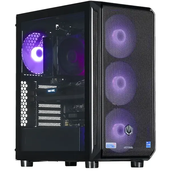 Actina Sistem PC Actina KOMACNGIP0173, Intel® Core™ i5 12600K, 32 GB DDR5-SDRAM, 1 TB SSD, Intel Arc B580, Midi Tower, Negru