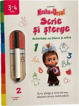 Activitati cu litere si cifre. Scrie si sterge. 3-4 ani. Masha si Ursul/***