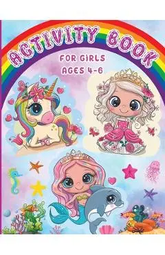 Activity Book for Girls Ages 4-6: Workbook Games Activities: Coloring, Mazes, Spot The Difference, Tracing, Counting, Matching - Designs Estelle