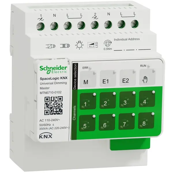 Actuator Master dimare, 2 canale SpaceLogic KNX Schneider MTN6710-0102