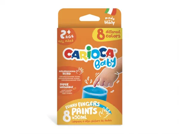 Acuarele Baby Finger Paint 8 x 50 ml, Carioca