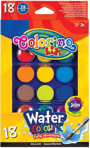 Acuarele Colorino Kids - Jumbo, 18 culori
