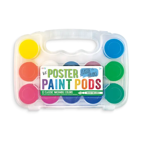 Acuarele lavabile Lil Paint, 12 culori si pensula inclusa