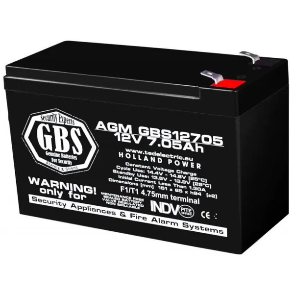 Acumulator 12V 7Ah F1 AGM VRLA GBS GBS12705