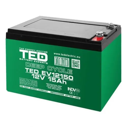 Acumulator AGM Deep Cycle 12V 15Ah terminal M5, TED Electric TED12150M5