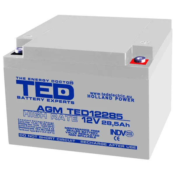 Acumulator AGM VRLA 12V 28,5Ah High Rate TED Battery Expert Holland TED003447