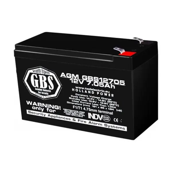 Acumulator AGM VRLA 12V 7,05A pentru sisteme de securitate F1 GBS (5)