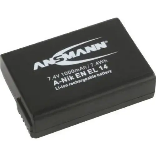 Acumulator aparat foto Ansmann, Compatibil cu Nikon, 7.4 V, 1000 mAh (Negru)