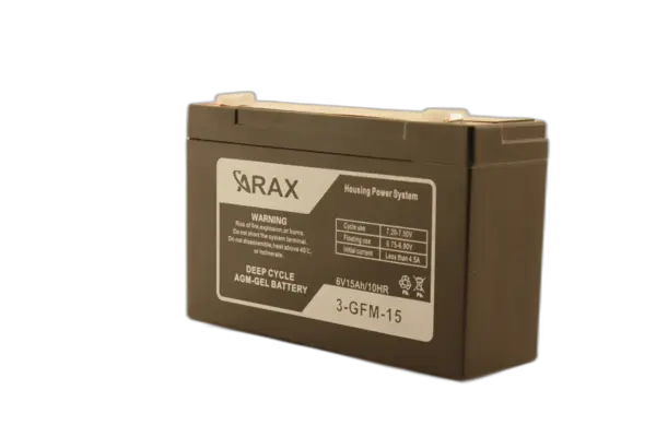 Acumulator ARAX deep cycle 6V 15Ah AGM VRLA GEL 3-GFM-15
