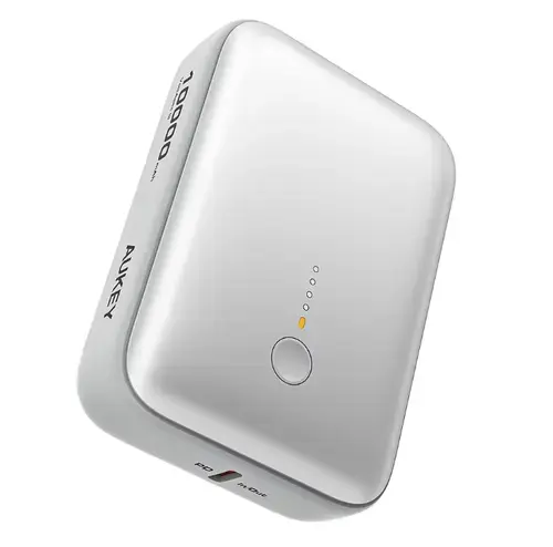 Acumulator extern Aukey PB-Y55, 10000 mAh, 15 W, USB-A, USB Type-C (Alb)