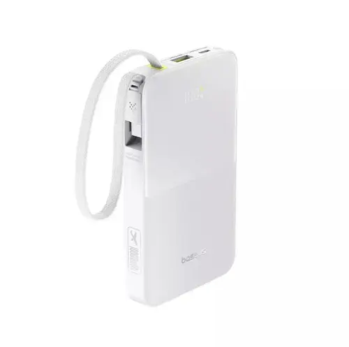 Acumulator extern Baseus EnerFill FC51 Bipow2 Pro, Digital Display, 10.000 mAh, 22.5W, USB-C, USB-A (Alb)