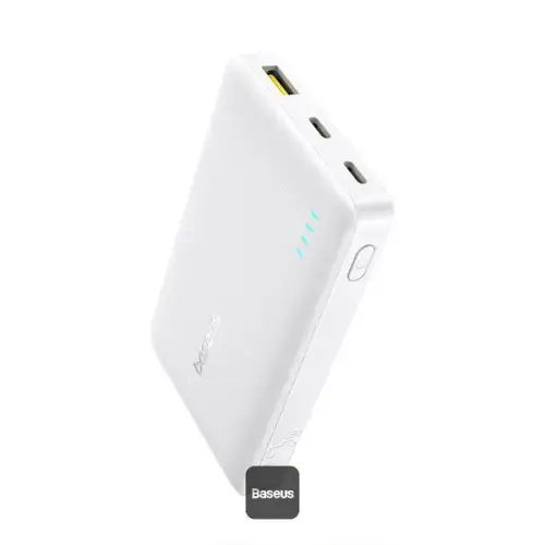 Acumulator extern Baseus EnerFill FP21 10.000 mAh, 22.5W, 2x USB-C, 1x USB-A (Alb)