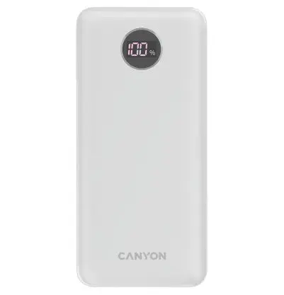 Acumulator Extern Canyon PB-2002, 20000 mAh, 2x USB-A, 1x USB Type-C, PD, 20W (Alb)