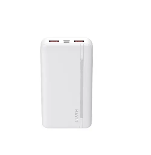 Acumulator extern Havit PB92, 20000mAh, 2x USB-A, 1x USB-C, 70x137x27mm (Alb)