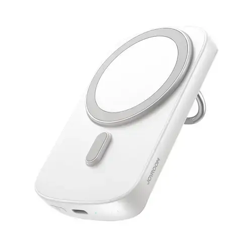 Acumulator extern Joyroom Ring holder, 6000mAh, 15/20W - Wired/Wireless, 1xUSB-C PD (Alb)