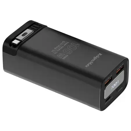 Acumulator extern KRUGER&MATZ KM0915, 20000 mAh, 100 W QC PD, 2x USB-A, 2 x USB Type-C (Negru)