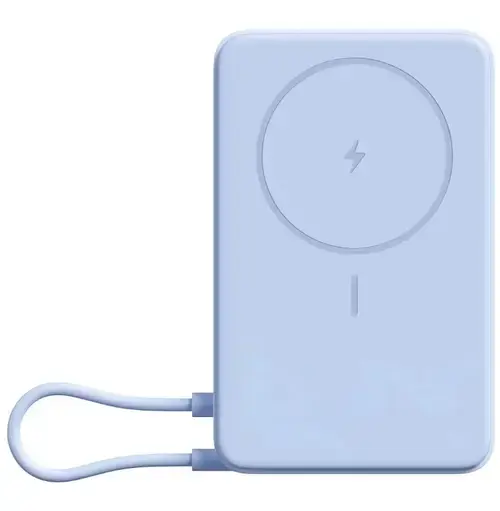 Acumulator extern magnetic cu suport incorporat Xiaomi BHR08PCGL, 33 W (USB-C), 10000 mAh, Cablu USB-C integrat, Incarcare Wireless 15 W, Control inteligent al temperaturii (Albastru)