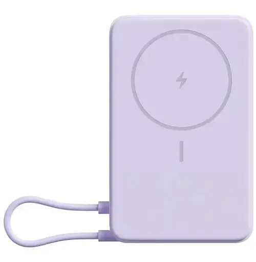 Acumulator extern magnetic cu suport incorporat Xiaomi BHR08PAGL, 33 W (USB-C), 10000 mAh, Cablu USB-C integrat, Incarcare Wireless 15 W, Control inteligent al temperaturii (Mov)