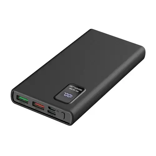 Acumulator extern Platinet Power Bank 10000mAh Polymer PD3.0, 22.5W, Super Fast Charge 3.0, QC3.0, Ecran LED, 2x USB-A, MicroUSB, USB Type-C (Negru)