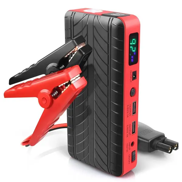 Acumulator extern pornire auto / Jump Starter, 12 V, curent pornire 300 A/5 sec., 5V/2.1A, 16V/19V/3.5A, curent maxim 1000 A, capacitate 18000 mAH, lanterna