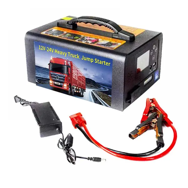 Acumulator extern pornire auto/Jump Starter pentru masina sau camion, 12 si 24 V, curent pornire 12V/24V 2000A, curent maxim 12V/24V 4000A, capacitate 63000 mAh