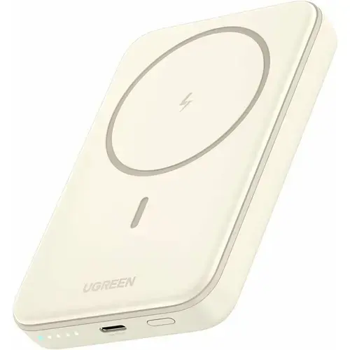 Acumulator extern Ugreen Magnetic 10.000 mAh, Wireless, PD 20W, USB-C (Bej)
