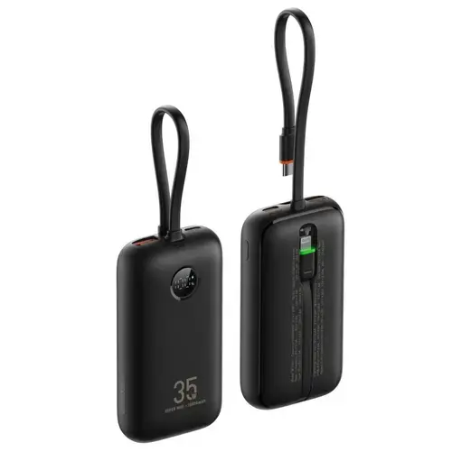 Acumulator extern Veger W1188BLK, 10000 mAh, 35 W, USb Type-C, Lightning, Cablu USB Type-C (Negru)