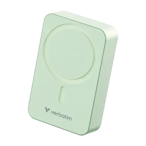 Acumulator extern Verbatim C'n'G Essential 20000 mAh, Wireless, 15 W, MagSafe/PD 3.0, QC 3.0 (Verde)