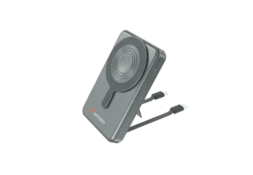 Acumulator extern Verbatim Charge 'n' Go 32272, 10.000mAh, 22.5 W, Magnetic, Wireless, 2 USB-C, Stativ (Gri)