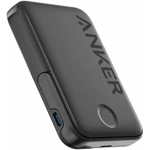 Acumulator Extern Wireless Anker 322 MagGo A1618G11, 5000 mAh, 7.5W, pentru iPhone 12/13/14 (Negru)