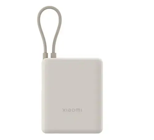 Acumulator extern Xiaomi BHR9333GL, 33 W, 10000 mAh, Cablu USB-C integrat, USB-A (Bej)
