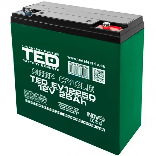 Acumulator GEL Deep Cycle 12V 25Ah terminal M5, TED TED003782
