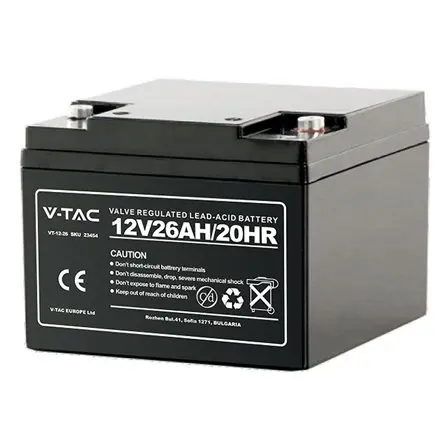 Acumulator gel plumb 12V 26AH 175X166X125MM V-TAC SKU-23454