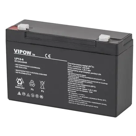 Acumulator gel plumb Vipow 6 V / 12 Ah BAT0201