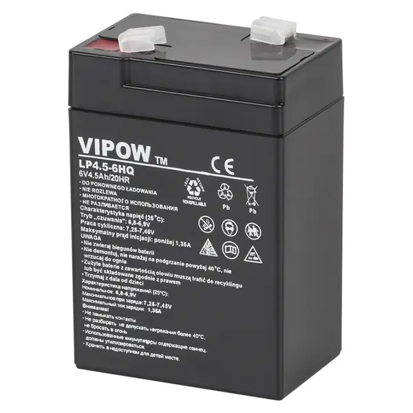 Acumulator gel plumb Vipow 6V 4.5Ah
