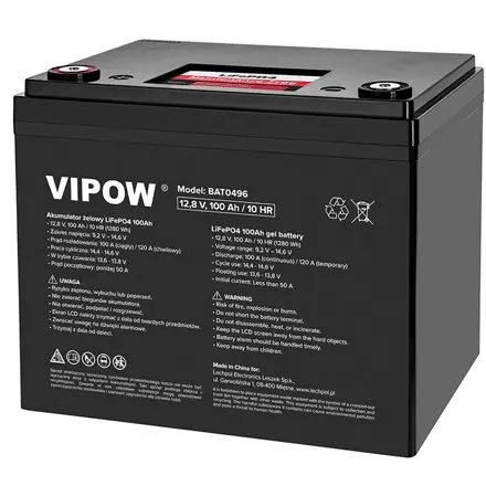 Acumulator Lifepo4 12.8v 100ah Bms VIPOW BAT0496