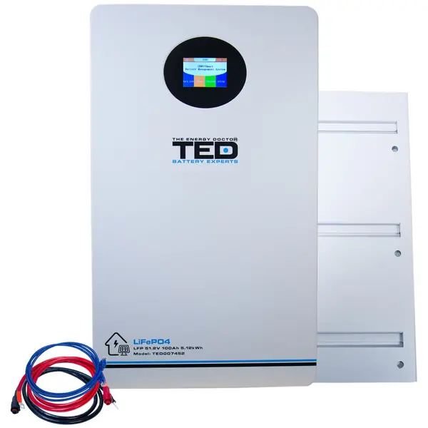 Acumulator Lithium LiFePo4 48V 100Ah, Smart BMS & Bluetooth, plugin, 5120Wh, TED Electric TED007452
