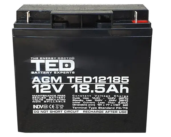 Acumulator pentru sisteme de securitate 12V, 18.5 AH, PL 18 AH