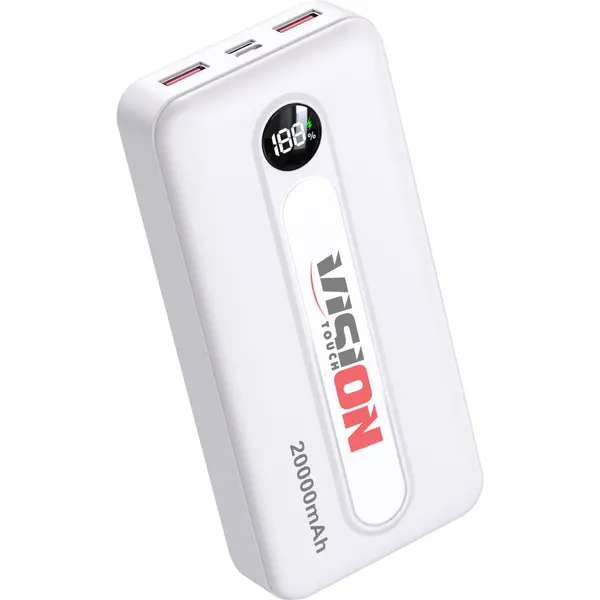Acumulator portabil Vision Touch VPB20KN02, PD, Type C, USB A, 20000 mAh, 74Wh, Alb
