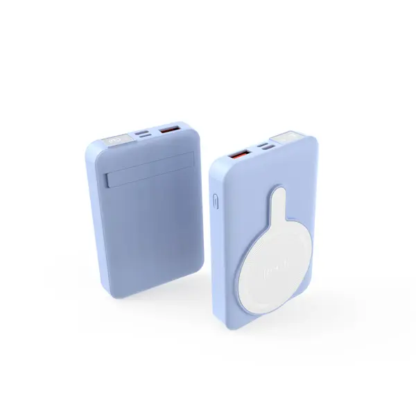 Acumulator portabil Vision Touch VPBW10KA02, Magnetic Holder Wireless, PD, Type C, 10000 mAh, 37Wh, Albastru