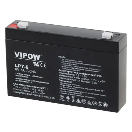Acumulator Vipow stationar AGM VRLA 6V 7Ah, BAT0207