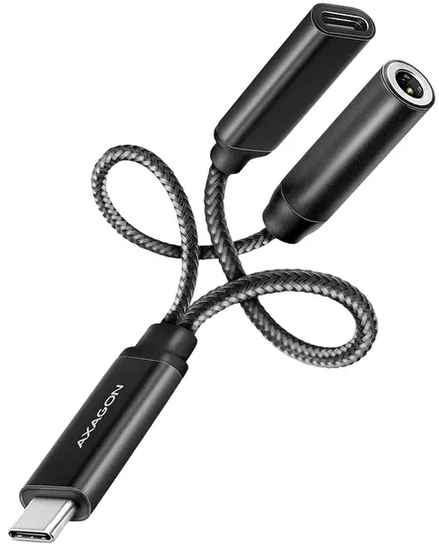 Adaptor audio AXAGON - ADA-HCPD, USB-C/3.5 mm - Hi-Res DAC, negru