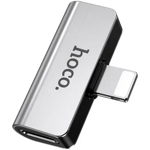 Adaptor Audio HOCO LS24, Lightning la Lightning (Argintiu)