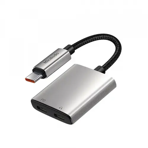 Adaptor audio McDodo CA-5570 Wales, USB-C - USB-C / USB-C (Gri)
