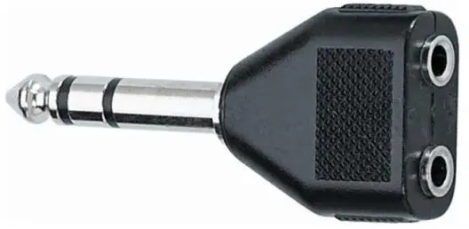 Adaptor audio Quik Lok - AD/23 stereo, 6.3 mm / 2 x 3.5 mm, negru