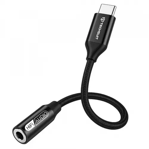 Adaptor Audio Techsuit AC13 FuseXound, USB-C - 3.5mm (Negru)