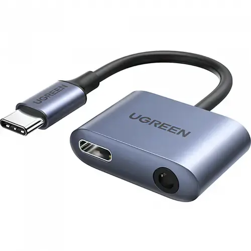 Adaptor audio UGREEN CM231 USB-C - 3.5mm / USB-C (Gri)