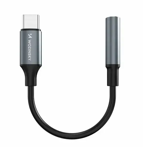 Adaptor audio Wozinsky WACM01 USB-C - mini jack 3.5mm (Negru)